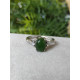 Bague en jade vert ajustable en argent sterling 925