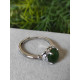 Bague en jade vert ajustable en argent sterling 925