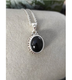 Pendentif Obsidienne noire Argent 925
