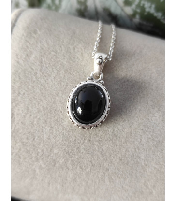 Pendentif Obsidienne noire Argent 925