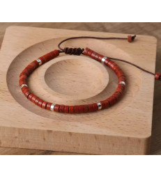 Bracelet en Jaspe Rouge Ajustable
