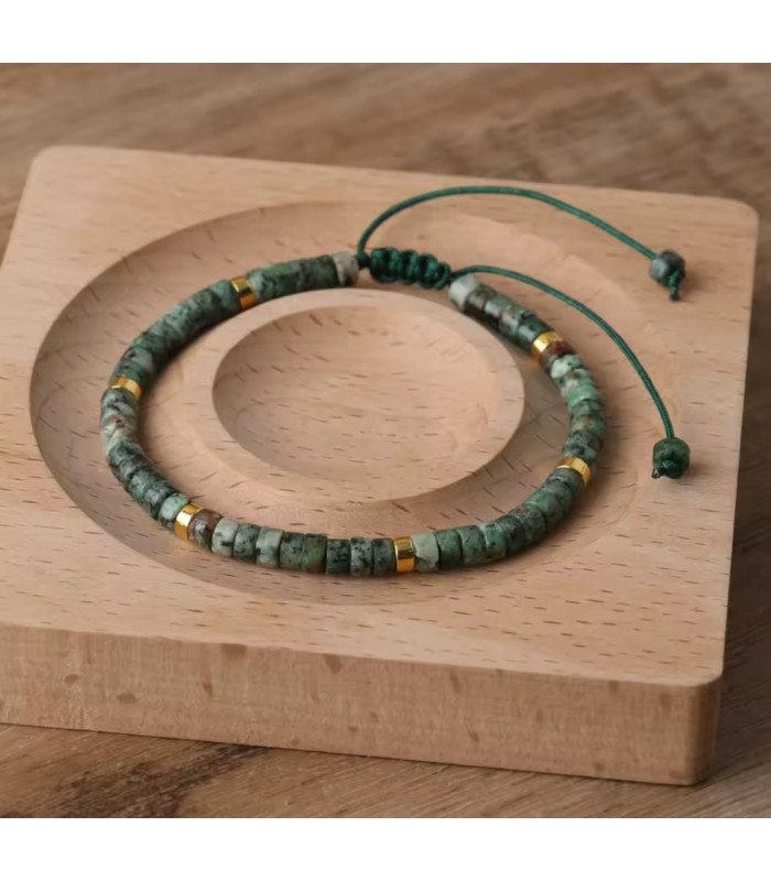 Bracelet en Jaspe Africain Ajustable