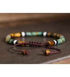 Bracelet Oeil de Tigre, Jaspe Africain et Obsidienne noire