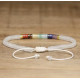 Bracelet Jade Blanc 7 chakras Ajustable
