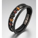 Bracelet Oeil de tigre et Oeil de Taureau en cuir