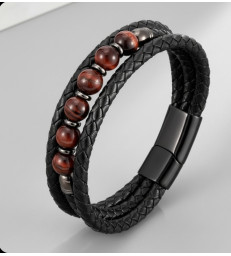 Bracelet Oeil de Taureau en cuir