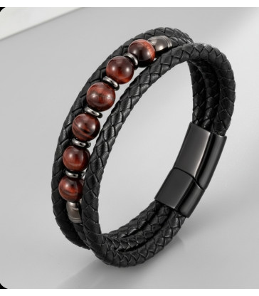 Bracelet Oeil de Taureau en cuir