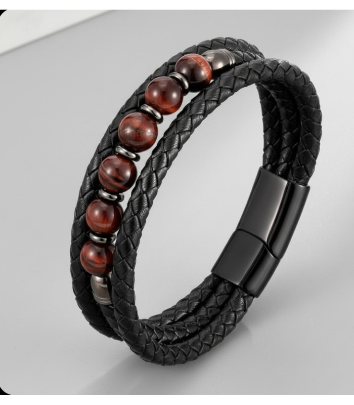 Bracelet Oeil de Taureau en cuir