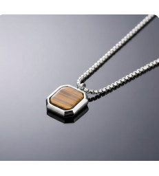 Pendentif Oeil de Tigre, Obsidienne Noire et Lapis Lazuli