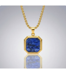 Pendentif Oeil de Tigre, Obsidienne Noire et Lapis Lazuli