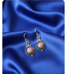 Boucles d'oreilles en Rhodonite Argent Sterling 925