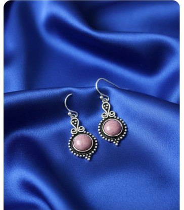 Boucles d'oreilles en Rhodonite