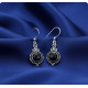 Boucles d'oreilles Obsidienne noire argent 925