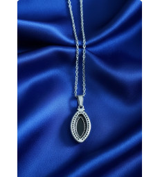 Pendentif en Obsidienne noire argent 925