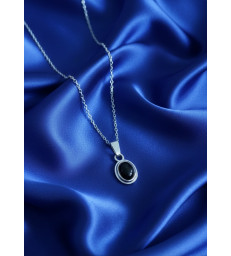 Pendentif en Obsidienne noire argent 925