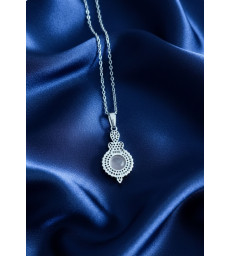 Pendentif en quartz rose argent 925