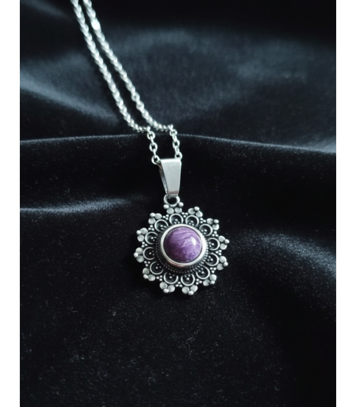 Pendentif en Charoite en Argent 925