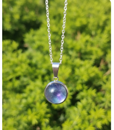 Pendentif Rond en Fluorite