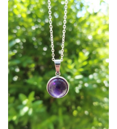 Pendentif Rond en Améthyste