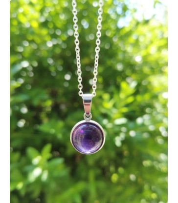 Pendentif Rond en Améthyste