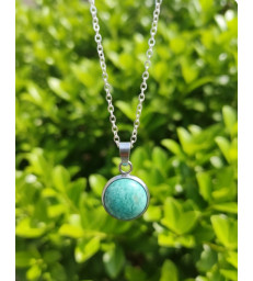 Pendentif Rond en Amazonite