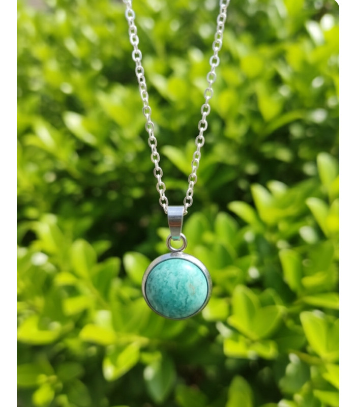 Pendentif Rond en Amazonite