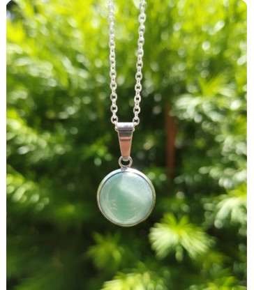 Pendentif Rond en Aventurine verte