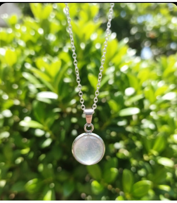 Pendentif Rond en Cristal de Roche