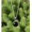Pendentif Rond en Obsidienne noire