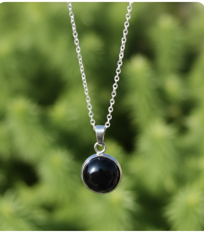 Pendentif en Obsidienne noire