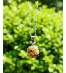 Pendentif Rond en Jaspe Paysage