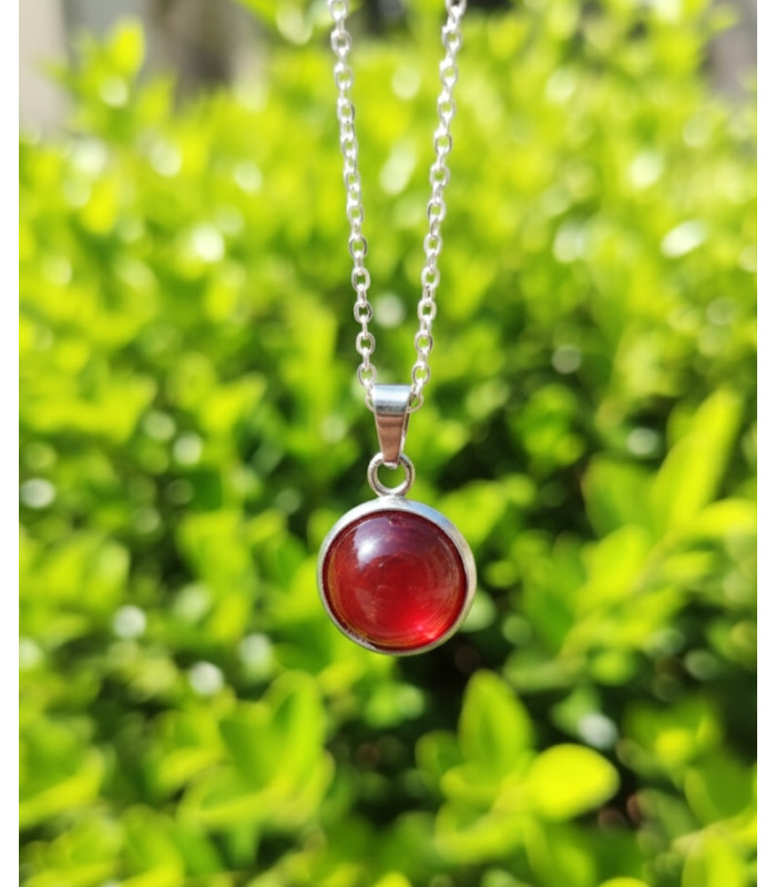 Pendentif Rond en Cornaline