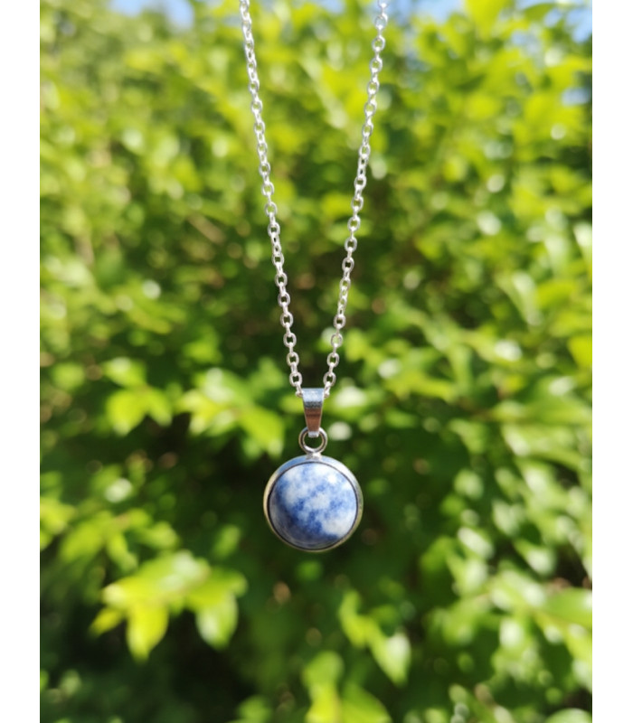 Pendentif Rond en Sodalite