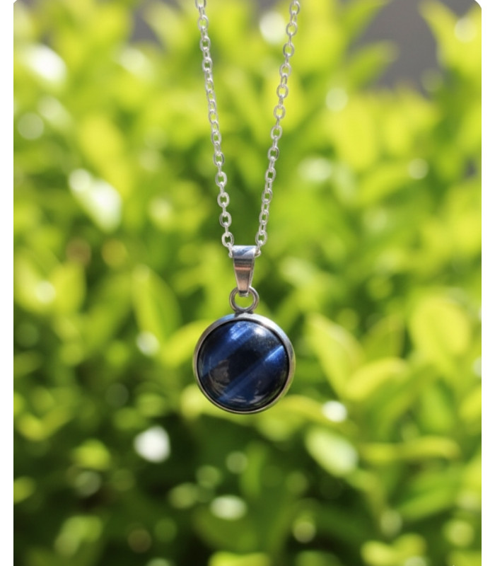 Pendentif Rond en Oeil de Faucon