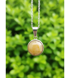 Pendentif Rond en Aventurine Jaune