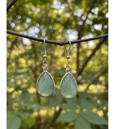 Boucles d'oreilles goutte d'eau en pierre naturelle Aventurine verte