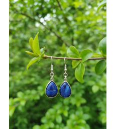 Boucles d'oreilles goutte d'eau Lapis lazuli