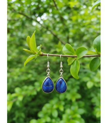 Boucles d'oreilles goutte d'eau Lapis lazuli
