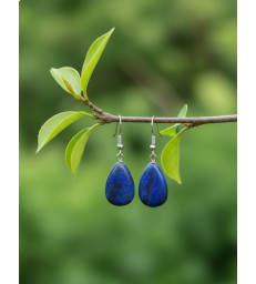 Boucles d'oreilles goutte d'eau Lapis lazuli
