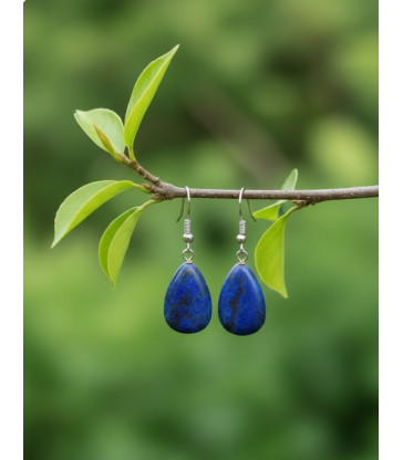 Boucles d'oreilles goutte d'eau Lapis lazuli