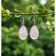 Boucles d'oreilles goutte d'eau en Quartz Rose