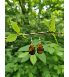 Boucles d'oreilles goutte d'eau en Oeil de tigre