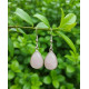 Boucles d'oreilles goutte d'eau en Quartz Rose