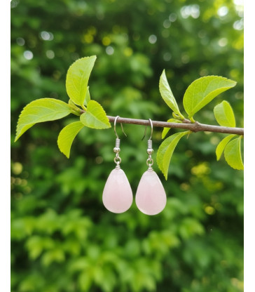 Boucles d'oreilles en Quartz Rose