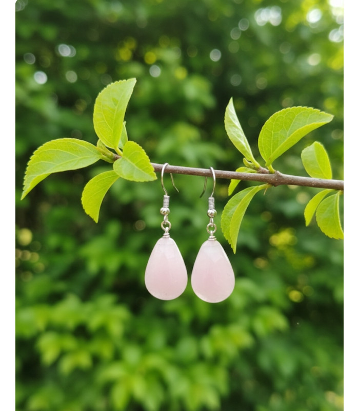 Boucles d'oreilles en Quartz Rose