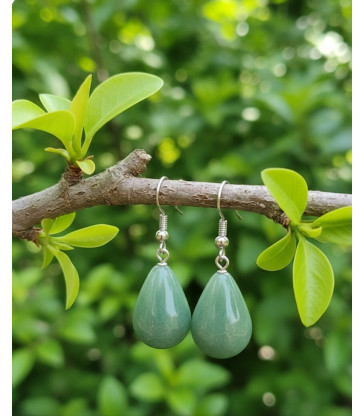 Boucles d'oreilles en Aventurine verte