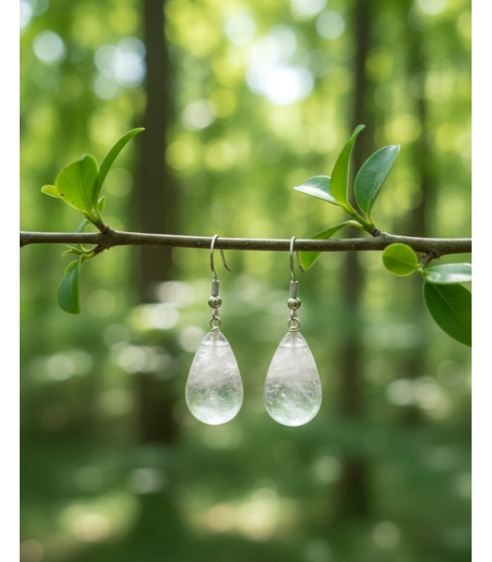 Boucles d'oreilles en Cristal de Roche