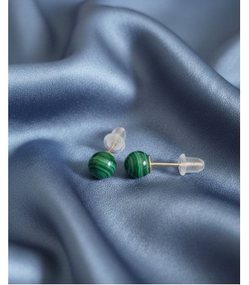 Boucles d'oreille Malachite Argent 925s