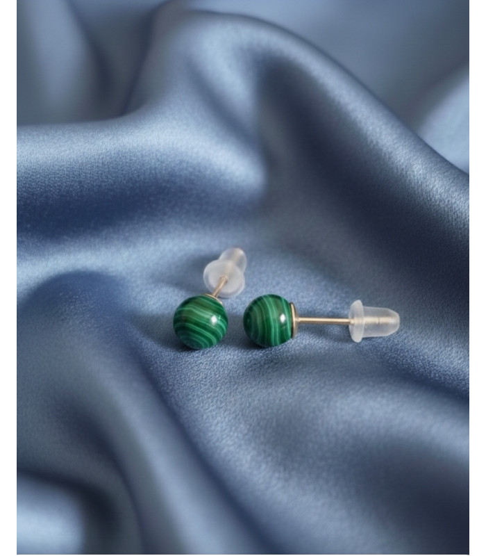 Boucles d'oreille Malachite Argent 925s