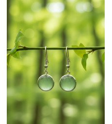 Boucles d'oreilles Rondes en Aventurine verte